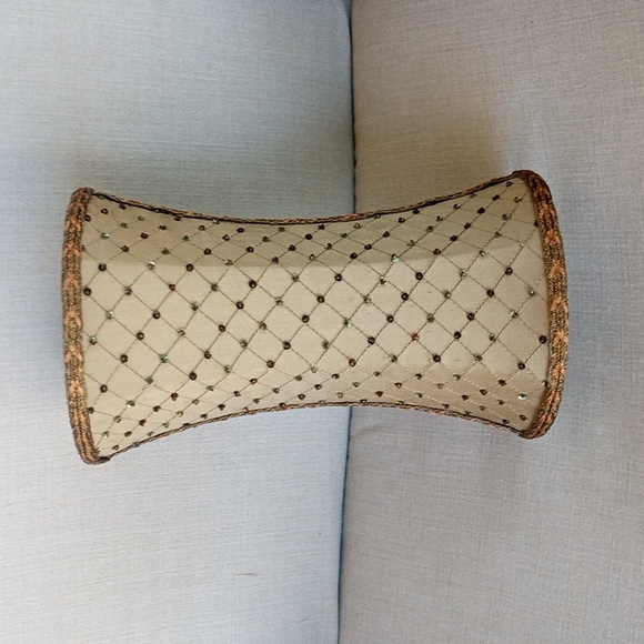 Fabric with Beads & Sequins Lamp Shade 10" Long - Picture 8 of 8